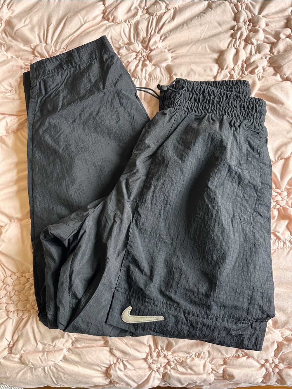 Nike - Black Athletic Track Pants with Elastic Waist